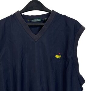 Masters Collection Mens M Performance Lined Windbreaker V Neck Golf Vest Blue